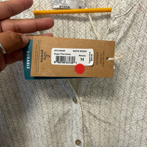 Prana White Textured Dress size medium - Picture 5 of 10